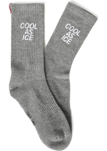 Cool As Ice Gri Organik Pamuk Erkek Spor Çorap