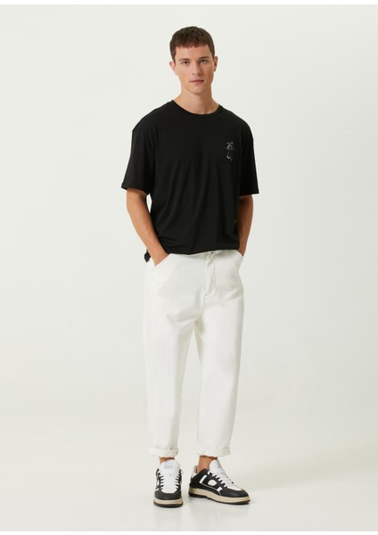 Siyah Baskı Detaylı T-Shirt fiyatları