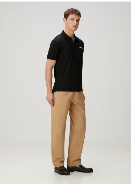 Siyah Polo Yaka Logo Baskılı T-Shirt fiyatları