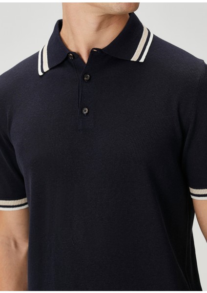 Lacivert Ipek Polo Triko