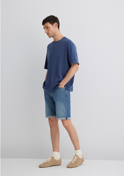 Brian 90LAR Indigo Mavisi Jean Şort 0418487835