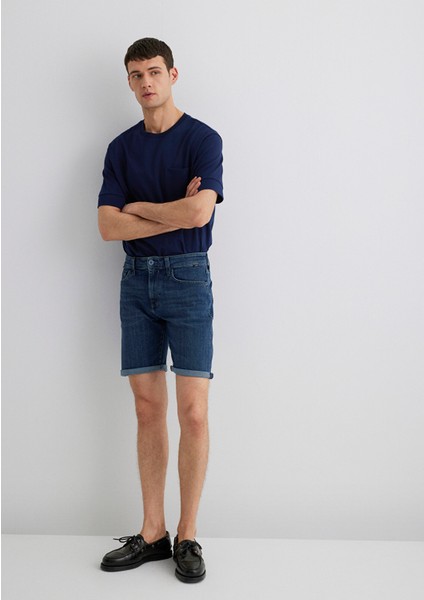 Brian Premium Blue Koyu Vintage Mavi Jean Şort 0418489817 fırsatları