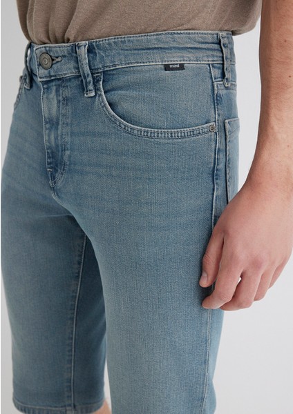 Nicholas Mavi Premium Vintage Puslu Indigo Jean Şort 0416089816