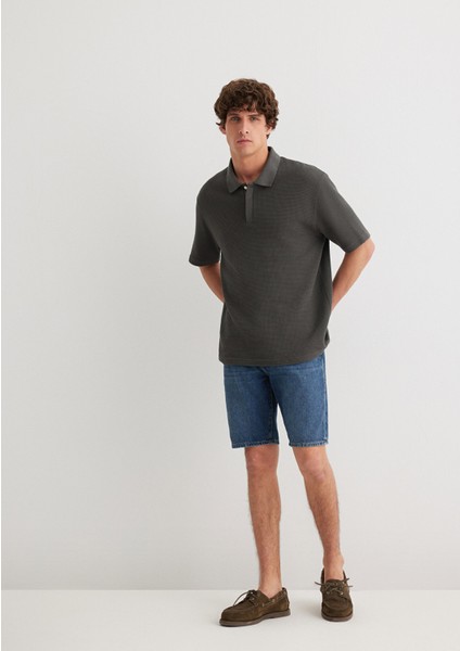 Lucas Street Gölgeli Koyu Mavi Jean Şort 0412607-89929 fiyatları