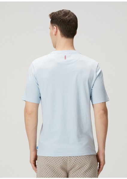 Regular Fit Açık Mavi Basic T-Shirt