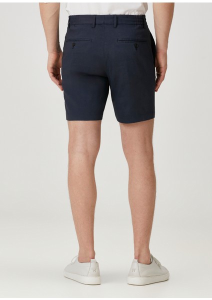 Curtis Lacivert Keten Bermuda