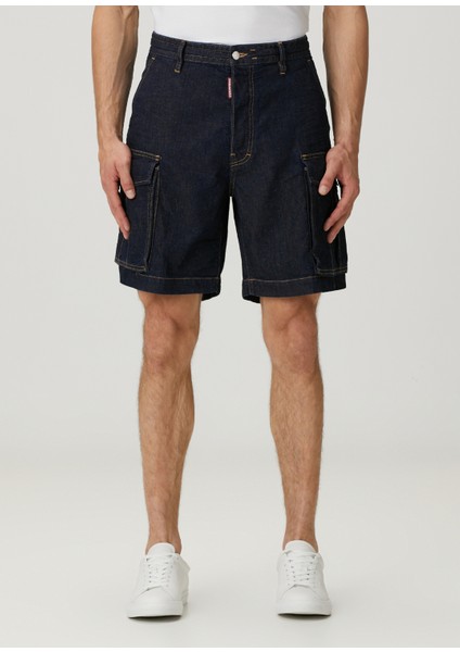 Summer Lovers Kontrast Dikişli Denim Kargo Bermuda fiyatları