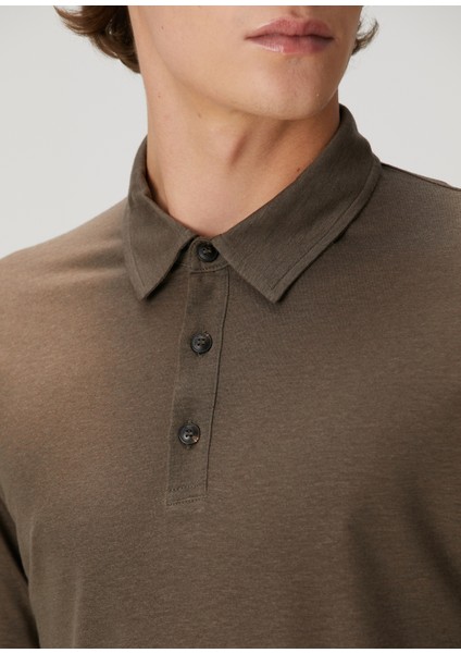 Kahverengi Polo Yaka Sweatshirt indirimleri