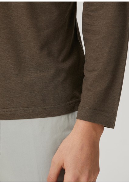 Kahverengi Polo Yaka Sweatshirt