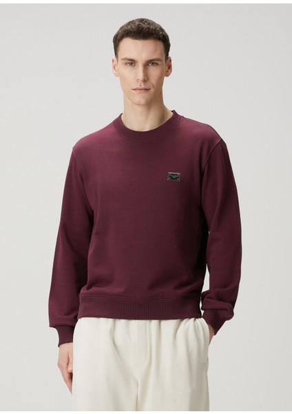 Bordo Logo Detaylı Sweatshirt