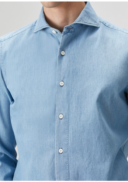 Açık Mavi Denim Gömlek