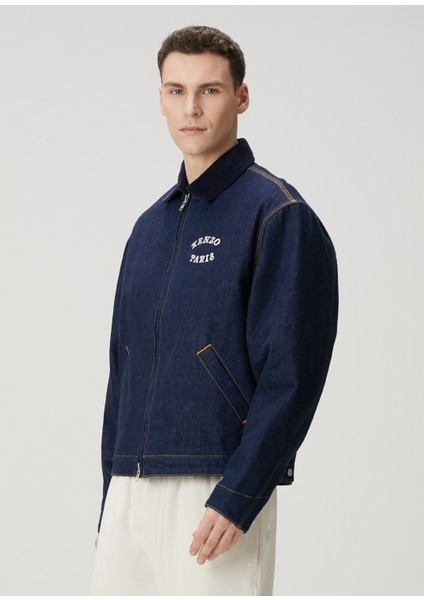 Verdy Market Mavi Logo Nakışlı Denim Mont modelleri