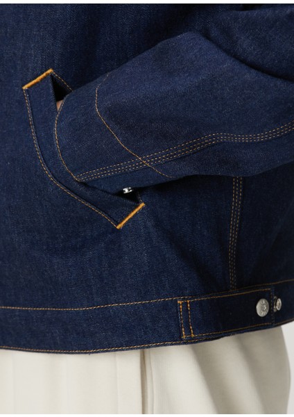 Verdy Market Mavi Logo Nakışlı Denim Mont
