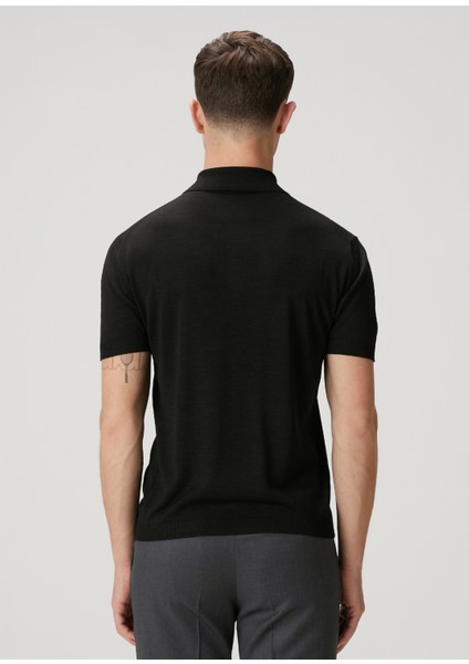 Siyah Polo Yaka Ipek T-Shirt fırsatları