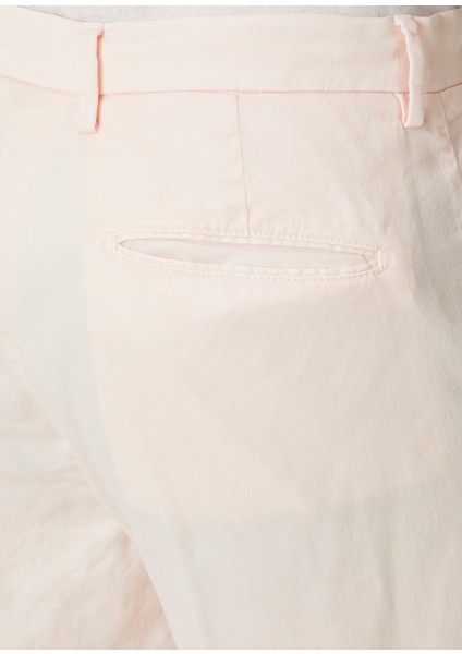 Ieranto Açık Pembe Keten Bermuda