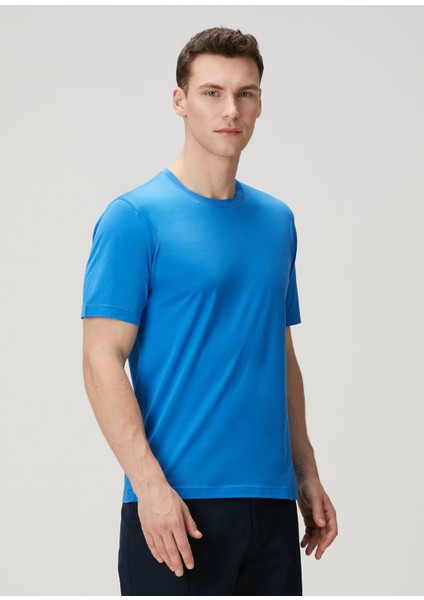 Açık Mavi Logo Nakışlı T-Shirt modelleri