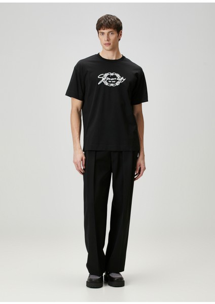 Siyah Beyaz Logo Nakışlı T-Shirt fiyatları