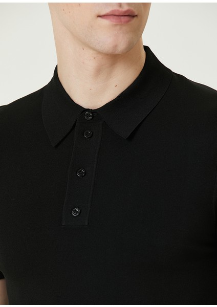 Siyah Polo Yaka Kısa Kollu Triko indirimleri