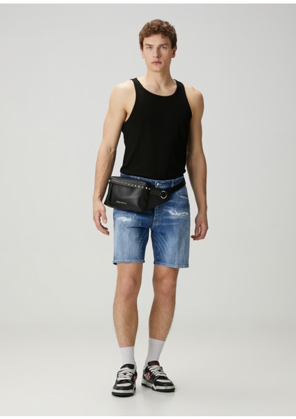 Marine Mavi Denim Bermuda