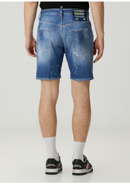 Marine Mavi Denim Bermuda
