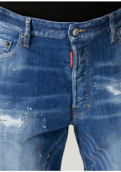 Marine Mavi Denim Bermuda