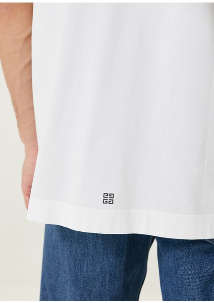 Oversize Fit Archetype Beyaz Logolu T-Shirt