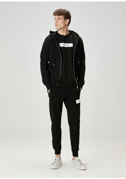 Siyah Kapüşonlu Logo Detaylı Sweatshirt fiyatları