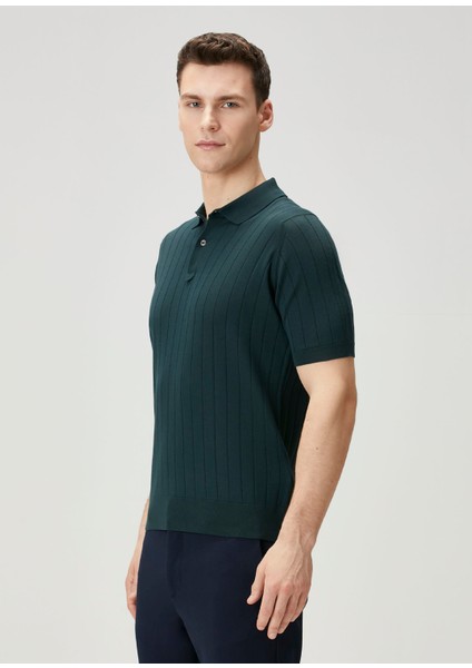 Leeshaw Koyu Yeşil Polo Yaka Triko modelleri