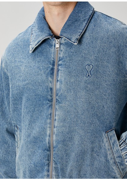 Mavi Logo Nakışlı Denim Ceket