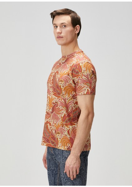 Turuncu Şal Desenli T-Shirt modelleri