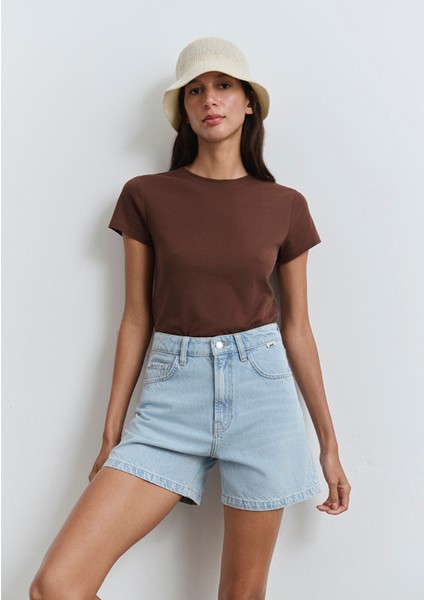 Verna Mavi Premium Buz Mavi Jean Şort 1410059-89754 modelleri