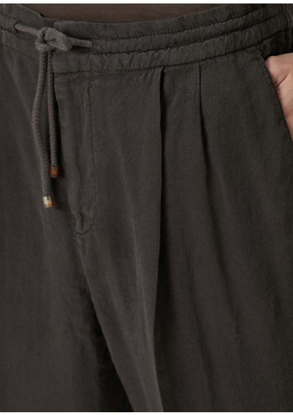 Kahverengi Beli Kordonlu Keten Pantolon fırsatları