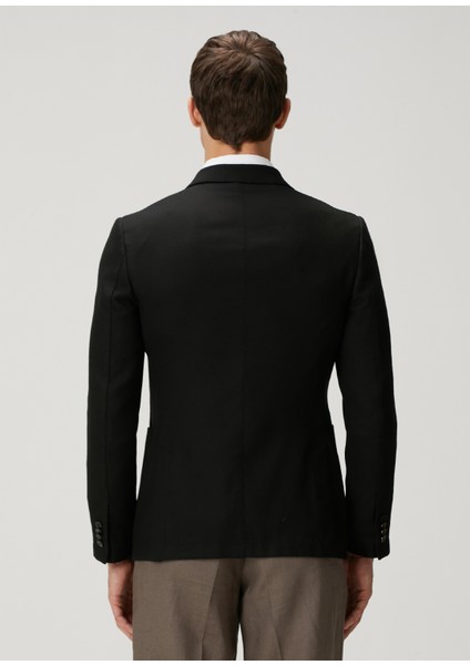 Siyah Yün Formal Ceket