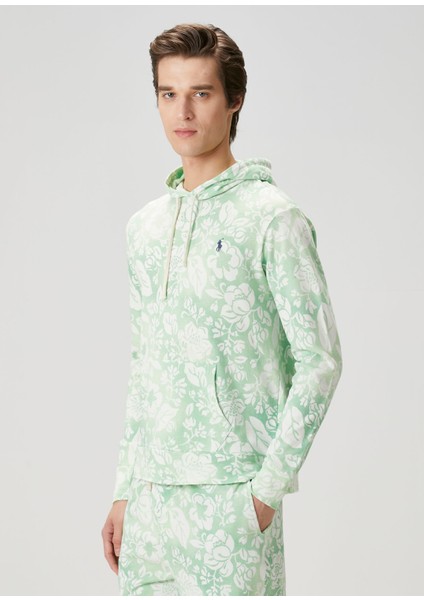 Beyaz Yeşil Karışık Desenli Sweatshirt modelleri