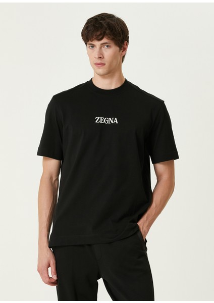Siyah Logo Baskılı T-Shirt