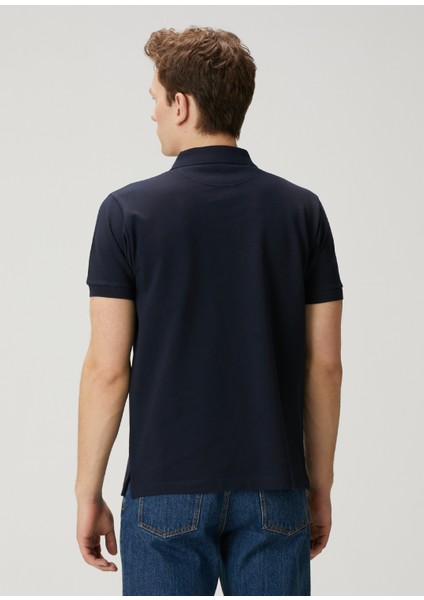 Lacivert Polo Yaka Organik Pamuk T-Shirt fırsatları