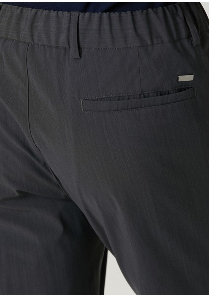 Koyu Gri Beli Kordonlu Pilili Pantolon indirimleri
