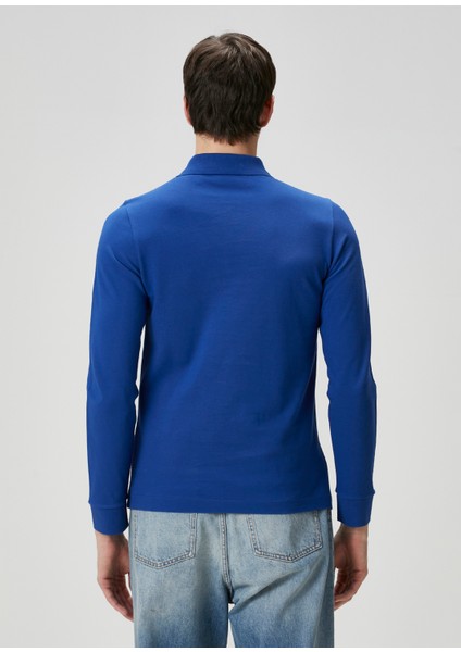 Mavi Polo Yaka Uzun Kollu T-Shirt fırsatları