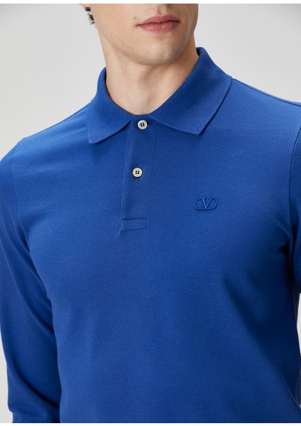Mavi Polo Yaka Uzun Kollu T-Shirt indirimleri