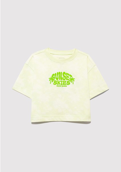 Baskılı Batik Yeşil Tişört 7610324-90385 fırsatları