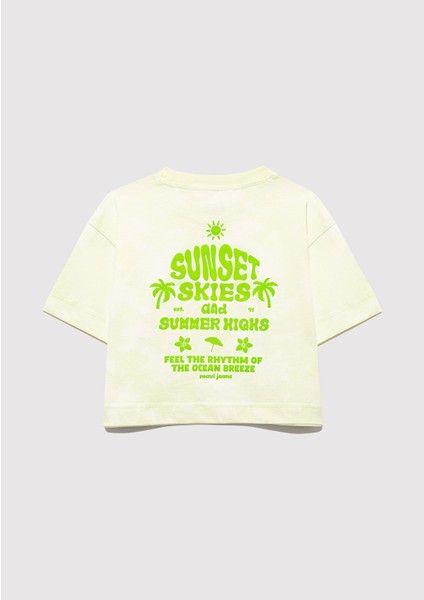 Baskılı Batik Yeşil Tişört 7610324-90385 indirimleri