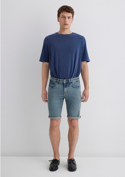 Tim Street Gölgeli Indigo Mavisi Jean Şort 0428489645 modelleri