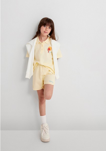 Venice 1991 Baskılı Sarı Şort 7410006-89143