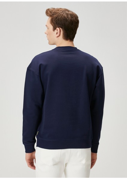 Regular Fit Home Run Artwork Lacivert Sweatshirt