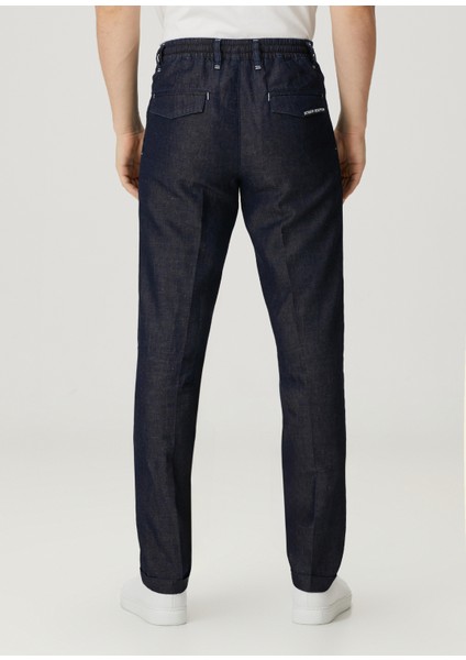 Koyu Lacivert Beli Kordonlu Jean Pantolon modelleri