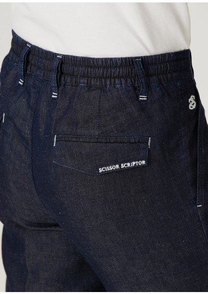 Koyu Lacivert Beli Kordonlu Jean Pantolon indirimleri