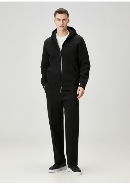 Siyah Kapüşonlu Sweatshirt