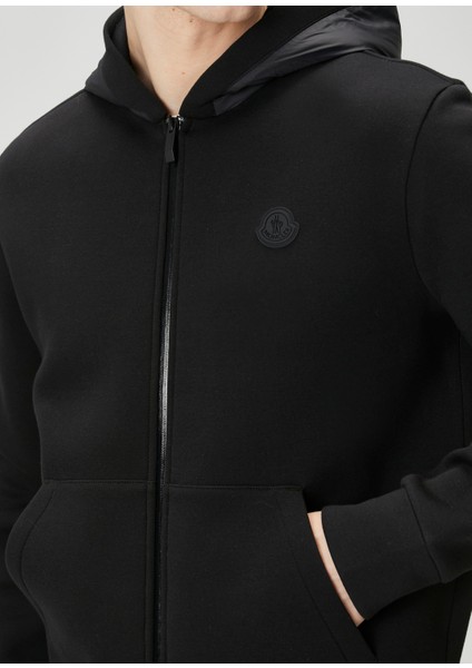 Siyah Kapüşonlu Sweatshirt