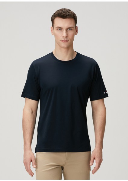 Lacivert Logo Nakışlı T-Shirt