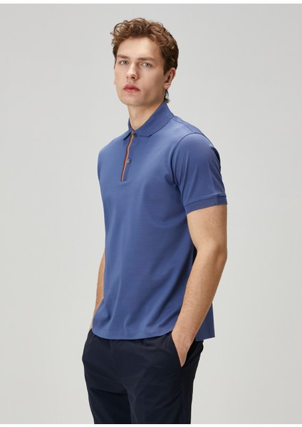 Koyu Mavi Polo Yaka T-Shirt modelleri